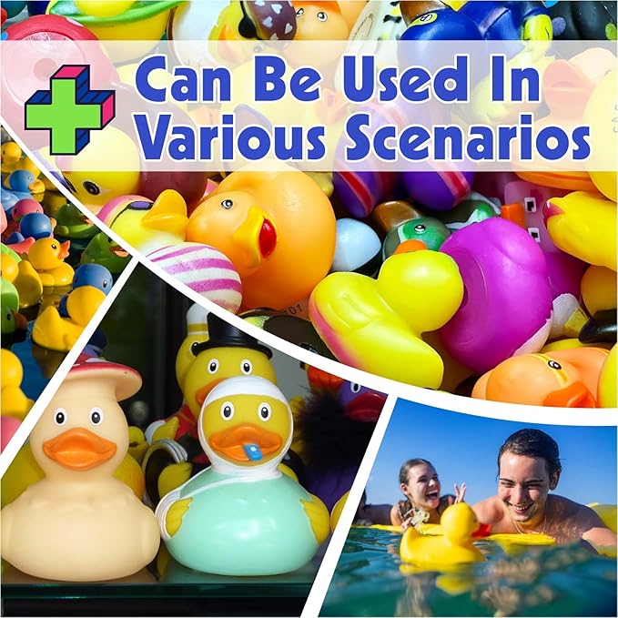 60 Pack Rubber Ducks in Bulk, Random Assortment Mini Rubber Duckies, Bulk Party Favors for Kids, Bath Toys for Toddler, Suitable for Cruise Ship & Jeeps Ducking