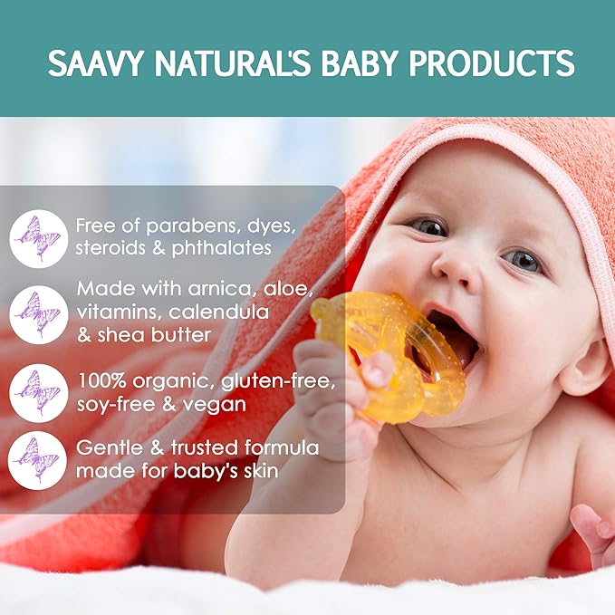 Saavy Naturals 2 PACK Baby Chamomile 3.5 oz Baby Bar Soap | Organic Skin Care for Infant Bath Time with Shea Butter & Moringa | Baby Shower Gifts |