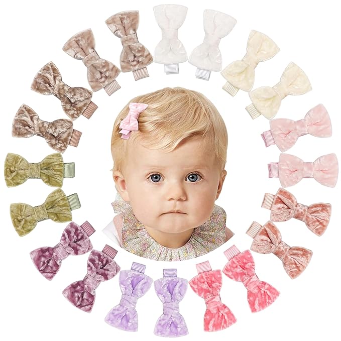 CÉLLOT Baby Bows Velvet Hair Bows with Fully Lined Hair Clips Hair Accessories for Baby Girls Infants and Toddlers