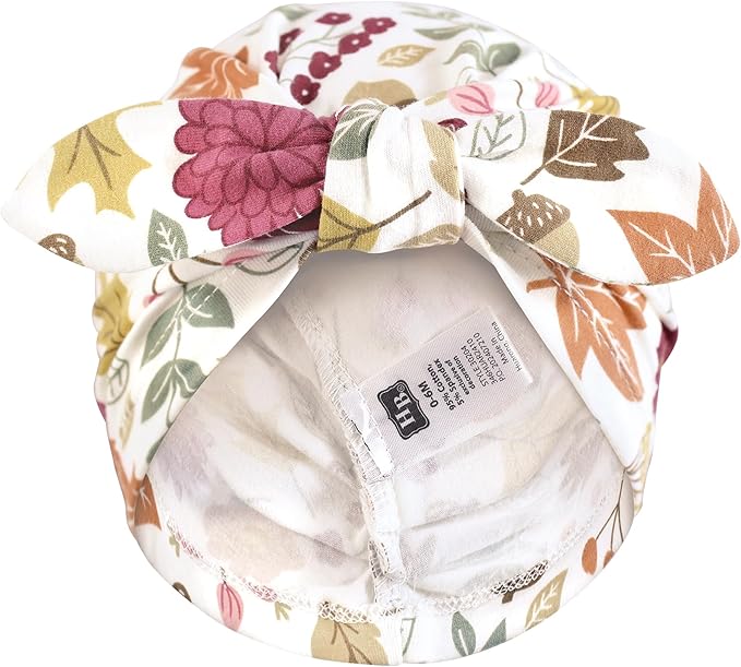 Hudson Baby Infant Girls Turban Cotton Headwraps, 0-24 Months