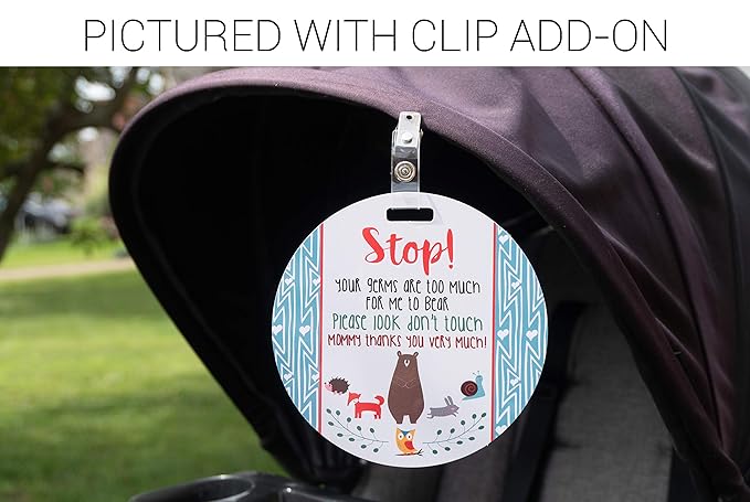 Three Little Tots Two Pack - Woodlands Themed No Touching Baby Car Seat and Stroller Signs - CPSIA Safety Tested