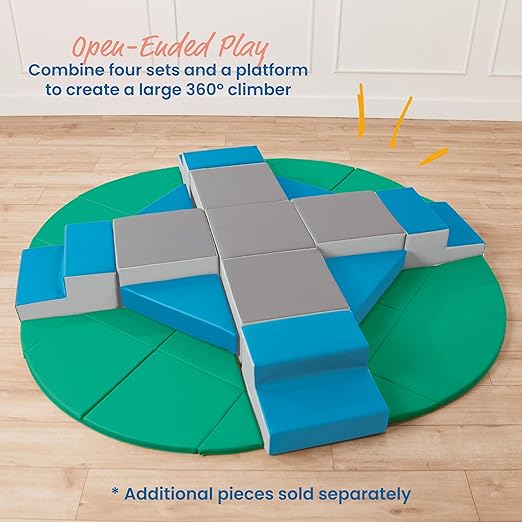 ECR4Kids SoftZone Junior Adventurer's Summit Step, Corner Climber, Contemporary, 4-Piece