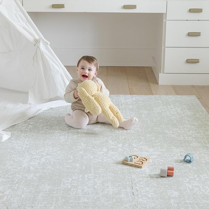 Little Landings Baby Play Mat for Floor - Eden (4x6ft) - Premium EVA Foam Play Mat for Babies & Toddlers (Ages 0-5+) - Non-Toxic Playmat for Tummy Time, Crawling & Playroom - Stylish & Comfortable