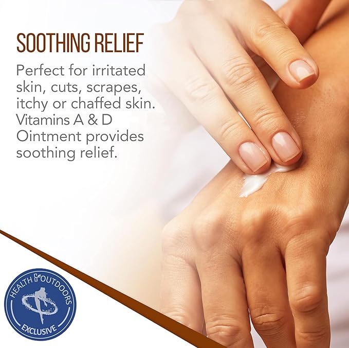 Vitamin A & D Ointment 15 Oz Jar (2 Count) Skin Protectant for First Aid, Cuts, Burns, Chaffing, Dry Skin Wounds and Scrapes