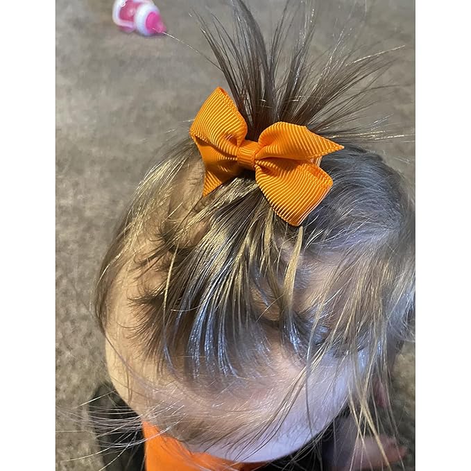 ALinmo Baby Hair Clips 60PCS - 2" Fully Lined Tiny Hair Bows Alligator Clips for Infants and Toddlers in Pairs