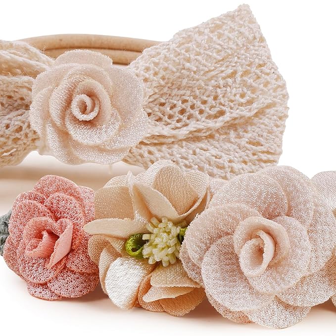 New Model Baby Girl Nylon Headbands Nylon Flower Elastic Hairbands 3pcs Hair Accessories Gift for Newborn Infant Toddlers (BF-Z38)
