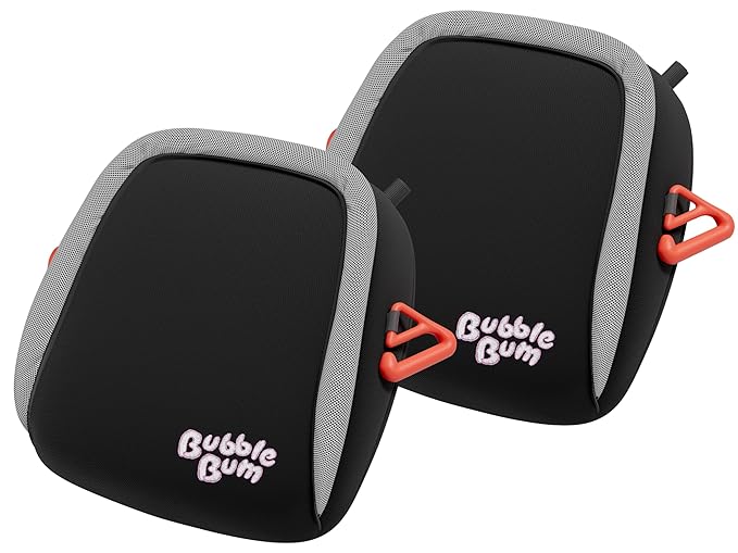 bubblebum Twin Pack Inflatable Backless Booster Car Seat, Portable Travel Booster Seat, Booster Seats for Cars 40-100LBS - Black