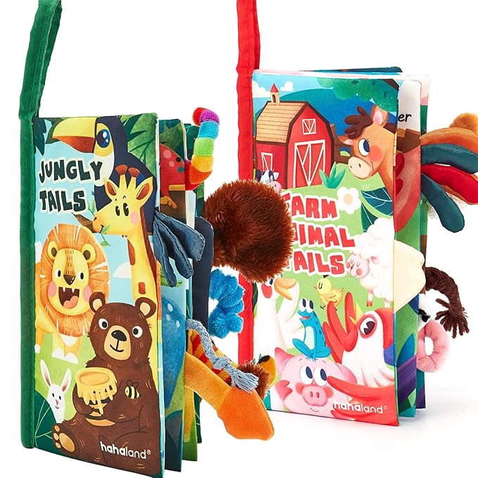 hahaland Baby Books 0-6 Months,Infant Tummy Time Toys High Contrast Sensory Baby Toys 6 to 12 Months Touch Feel Book Gift Christmas Stocking Stuffers for Boys Girls 0-3 Months Book Early Learning Toy