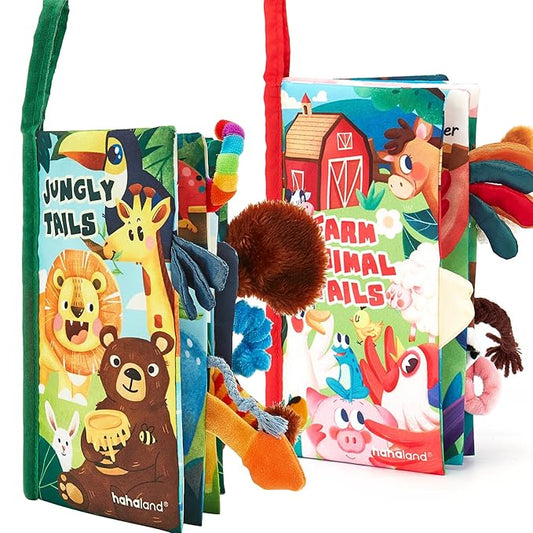 hahaland Baby Books 0-6 Months,Infant Tummy Time Toys High Contrast Sensory Baby Toys 6 to 12 Months Touch Feel Book Gift Christmas Stocking Stuffers for Boys Girls 0-3 Months Book Early Learning Toy