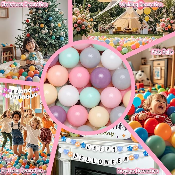GOGOSO Ball Pit Balls for Toddlers Dogs Baby, 2.2 Inch Pastel Play Ball Toys Kid Ballpit, Bounse House, Birthday, Tent, Party,100 pcs