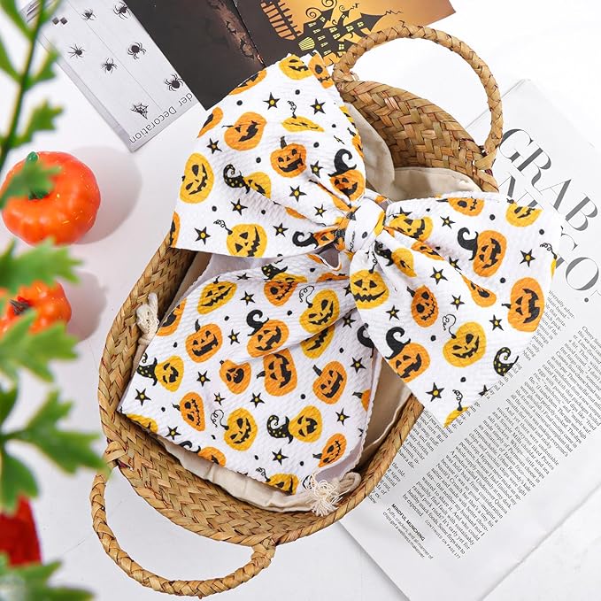 Halloween Baby Girl Bows 7 Inchs Baby Girl Bows Toddler Nylon Headbands Hair Accessories Newborn Headband Bows