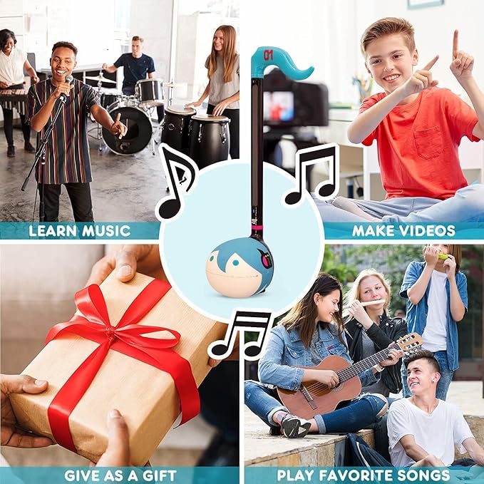 Otamatone Japanese Electronic Musical Instrument Portable Music Synthesizer from Japan by Maywa Denki Studio Award Winning, Educational Fun Gift for Children, Teens & Adults - Ninja & Hatsune Miku