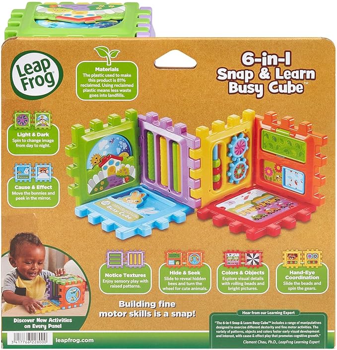 LeapFrog 6-in1 Snap and Learn Busy Cube Motor Skills Baby Toy