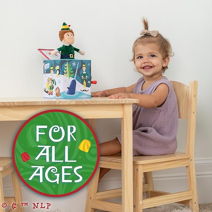 Kids Preferred Warner Brothers Elf Jack-in-The-Box - Buddy The Elf Musical Toy for Kids & Toddlers