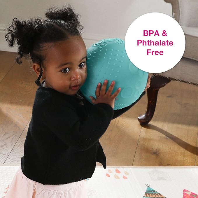 Edushape Texture-iffic Sensory Ball for Baby - 7" Baby Ball that Helps Enhance Gross Motor Skills for Kids - Toddler Ball with 8 Sections of Different Tactile Patterns
