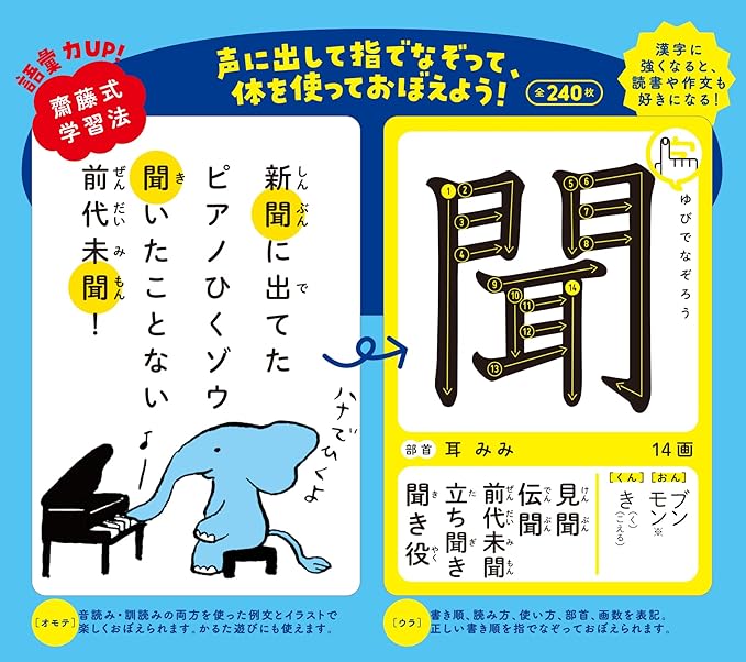 Gentosha Card 240 Remembering the Kanji of Takashi Saito's Grade 1 and 2nd grades