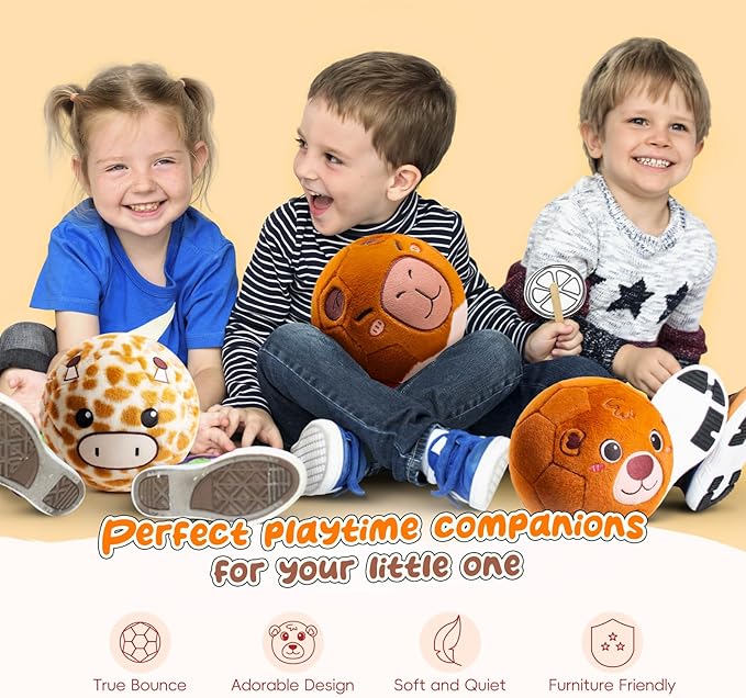 VangeBow Toddler Toy Soccer Goals for Backyard Indoor with Soft Plush Bear Ball, Mini Soccer Nets and Ball Set for Kids(Pump Include)
