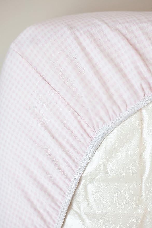SheetWorld Baby Fitted Cradle Sheet 18 x 36 inches, 100% Cotton Jersey Hypoallergenic Sheet, Unisex Boy Girl, Pink Gingham, Made in USA