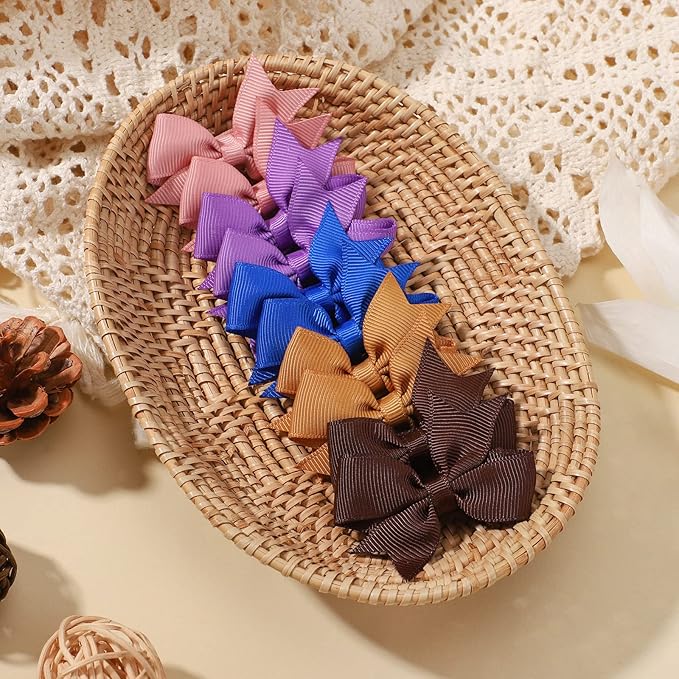 40PCS 2 Inch Baby Hair Bows Clips for Girls Grosgrain Ribbon Fully Lined Infant Hair Clips Accessories for Baby Girls Newborns Toddler in Pairs
