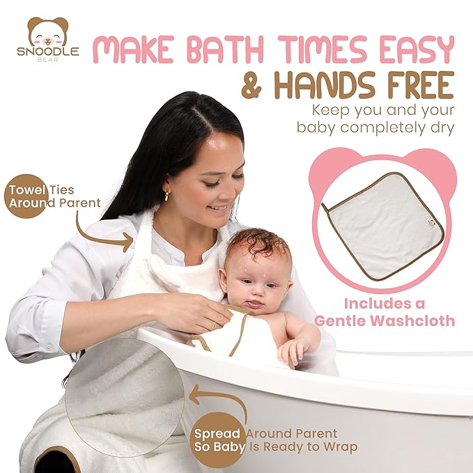 Hands-Free Rayon Bamboo Hooded Baby Towel Extra Large for Boys and Girls Organic Rayon Bamboo Soft Baby Towel Newborn Essentials Gift Toddlers Set