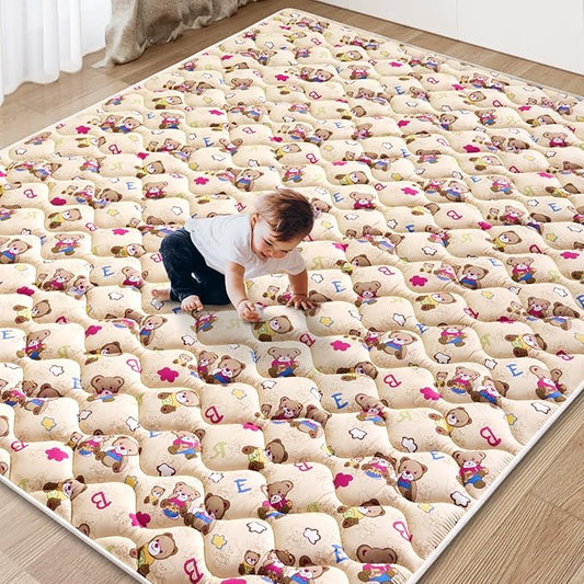 Baby Play Mat - 72" X 48",Premium Thicker Foam One-Piece Machine Washable, Extra Large Anti-Slip Soft Cushioning Foam Playmats for Babies and Toddlers, Foldable Baby Crawling Mat for Playpen