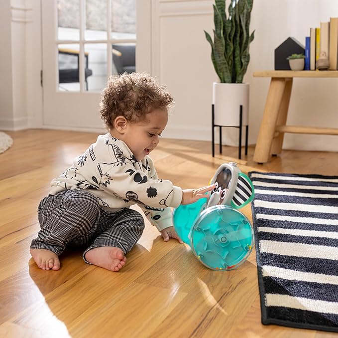 Baby Einstein Chase & Tap Earl Crawling Baby Toy, with Mirror and Music, Ages 6 Months and Up