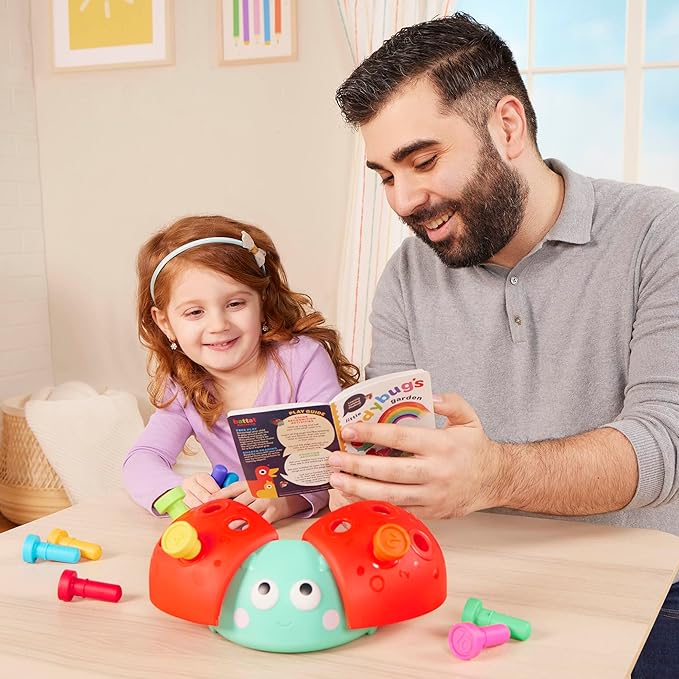 Battat Education – Fine Motor Peg Toy for Toddlers & Kids, Montessori Educational Developmental Learning Ladybug with Colorful Stacking Fun, Early Skills Development Toy for Preschoolers 18+ Months