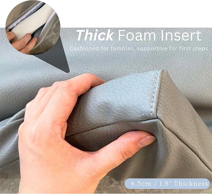 Baby Play Mat - 50" x 50" Reversible, Soft & Padded Foam Mat for Tummy Time, Crawling, and Safe Play | Vegan Leather, Easy to Clean, Lightweight | 1.8” Thick Playpen Mat