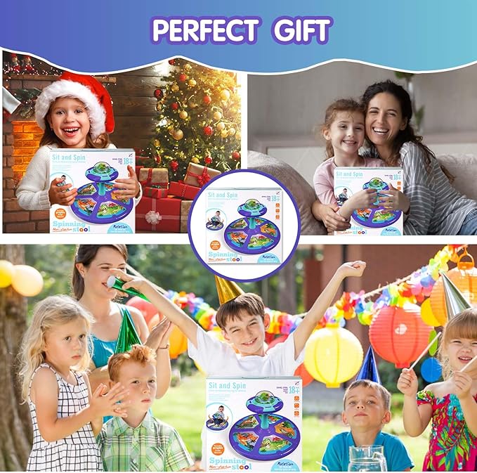 Kids LED Sit & Spin Toy with Music - 360 Spinning Seat for Toddlers & Kids, Ages 18+ Months, Birthday Gift for Girls & Boys