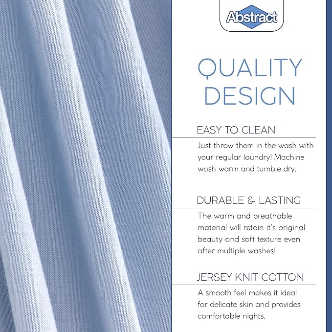 Pack n Play Fitted Sheet – Super Soft, 100% Natural Jersey Cotton – 27” x 39” – for Boys and Girls, Fits Pack n Play, Playard and Foldable Mattresses - Covered Elastic Hem – Solid Blue