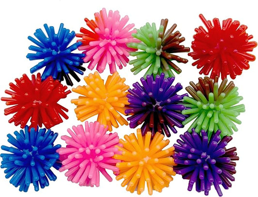 by M&M 2139 Pk12 Rainbow Spike Balls - Classic Rubber Bird Foot Toys, Lightweight Soft Spiked Balls, Bright Bird Pleasing Colors, Great for Small Pets Budgies Cockatiels Lovebird