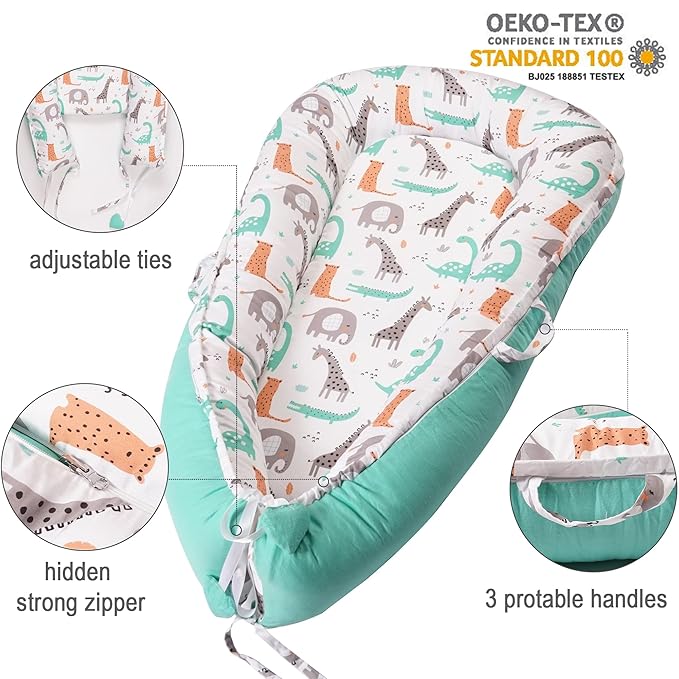 Viviland Baby Lounger Snuggle Me Lounger Fits 0-24 Months Newborn Infant Babies, Dinosaur