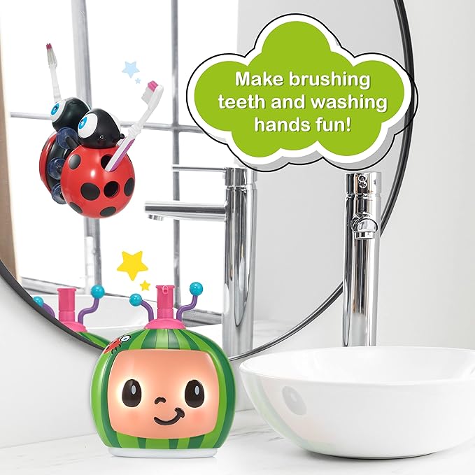CoComelon Toys Musical Buddies | Singing Soap Dispenser and Singing Toothbrush Holder | Pre- School Learning Toy with Nursery Rhymes |for Toddlers, Girls and Boys | Ages 3+