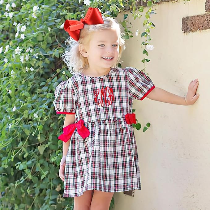 5.5 Inch 2pcs Red Hair Bows for Girls Grosgrain Ribbon Toddler Hair Accessories with Alligator Clips for Toddlers Baby Girls Kids Teens