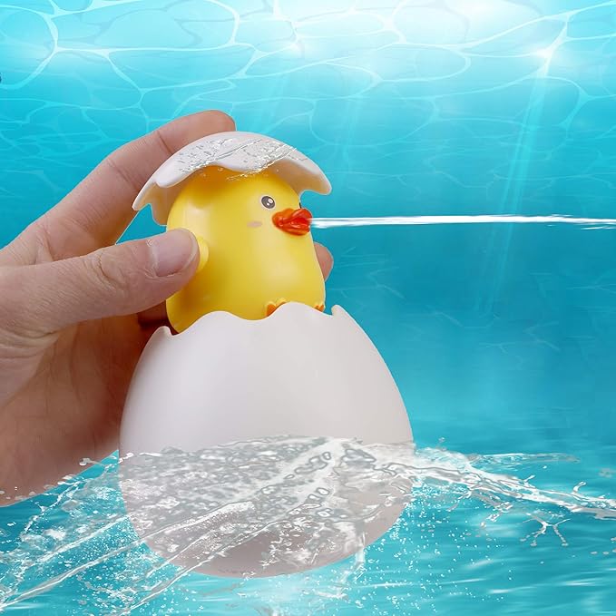 Easter Eggs Basket Stuffers,Baby Bath Toys for Toddlers 1-3 Old Years,Sensory Toys Kids Bathtub Hatching Swimming Pool Bath Toy Gifts for Infants Boys Girls Bithday Water Gun (Ducks)