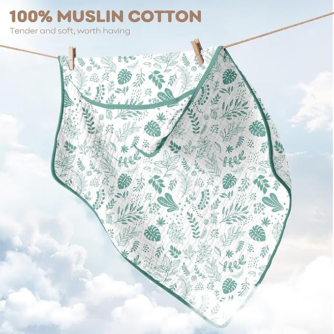 Baby Bath Towels, 100% Muslin Cotton Hooded Baby Towels for Newborn, 2 Pack Baby Towels with Hood for Infant Toddler and Kids, Large 32x32Inch, Soft and Absorbent
