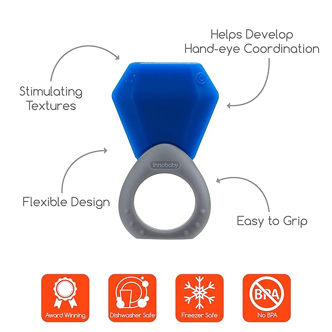 Innobaby TEETHIN' Smart Birthstone Ring TEETHER - September (Sapphire)