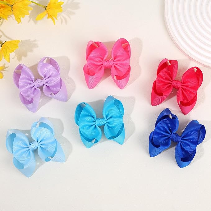 Oaoleer 20PCS 3 Inch Hair Bows for Girls Grosgrain Ribbon Toddler Hair Accessories with Alligator Clips for Toddlers Baby Girls Kids Teens in Pairs