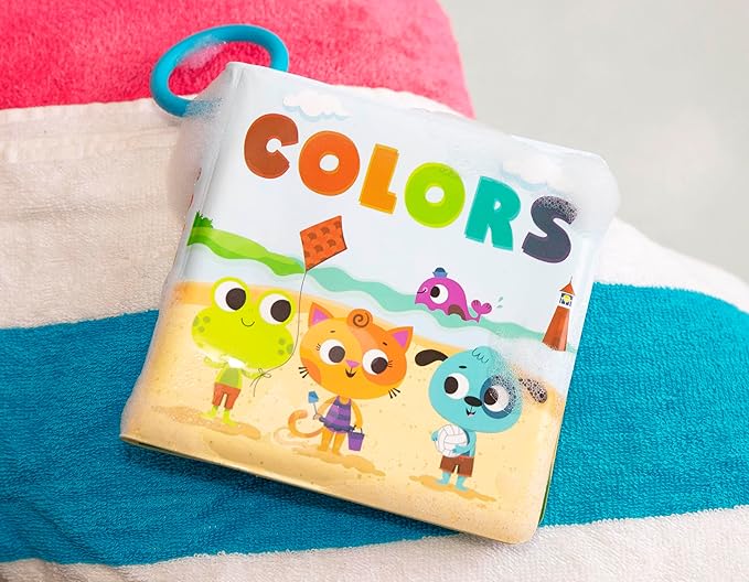 B. toys – Baby Bath Book – Educational Book for Babies – Book About Colors – Waterproof Bathtub Toys – 6+ Months – Tub Time Books – Colors