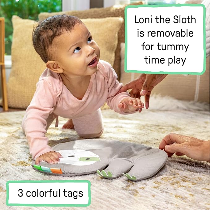 Ingenuity Prop Spot Learn-to-Sit Floor Seat for Baby, Removable Tray, 2 Linkable Toys, Tummy Time Mat, Unisex, for Ages 4-12 Months - Loni