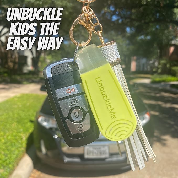 UnbuckleMe Car Seat Buckle Release Tool - New 2024 Glow in the Dark - Easy Opener Aid for Arthritis, Long Nails, Older Kids - Button pusher for infant, toddler car seats - As Seen on Shark Tank (1 Pk)