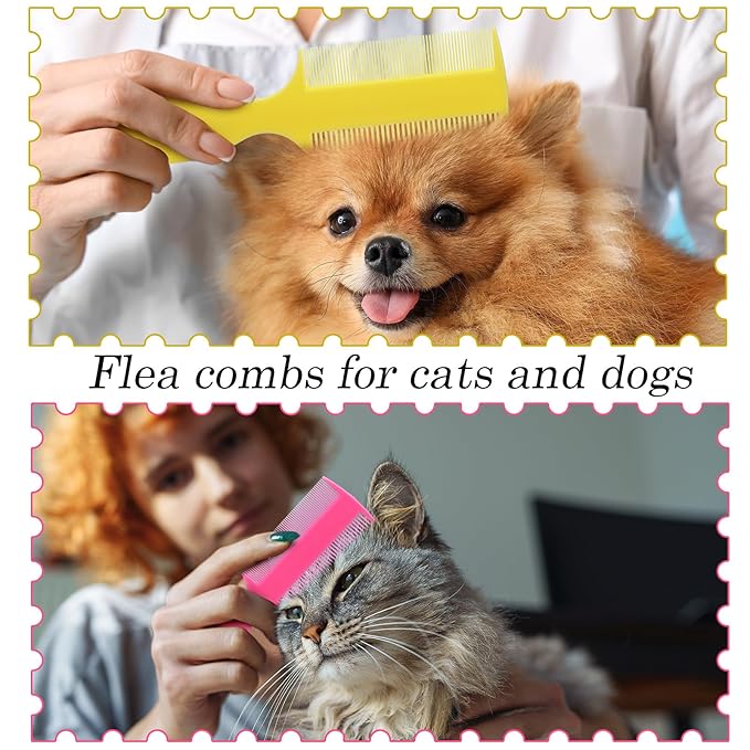 6 Pcs Baby Double Sided Fine Teeth Comb Dandruff and Lice Pet Flea Comb for Newborn Babies Adults Pets Baby Shower Gifts
