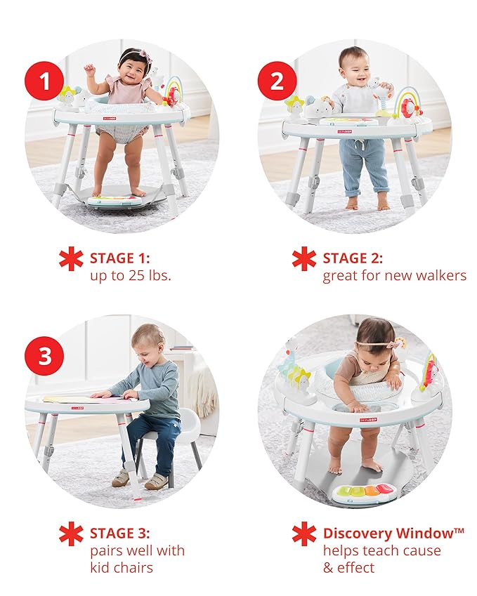 Skip Hop Baby 3-in-1 Grow with Me Set with Activity Center & Toddler Chairs, Silver Lining Cloud