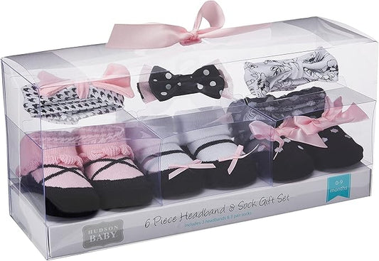 Hudson Baby Girl's Headband and Socks Giftset
