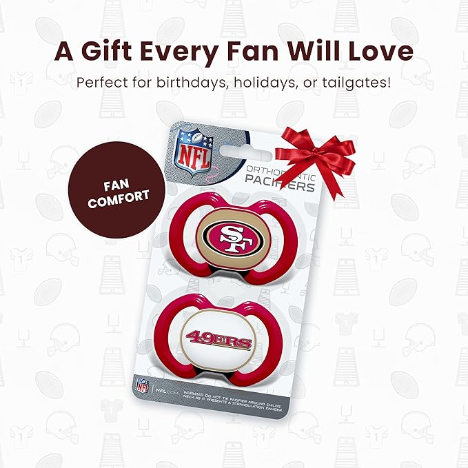 Baby Fanatic Pacifier 2-Pack - NFL San Francisco 49ers - Officially Licensed League Gear