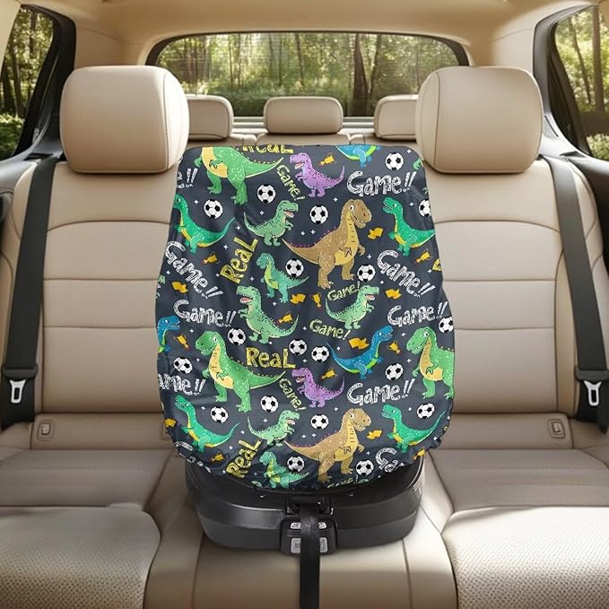 XYZCANDO Dinosaurs Design Infant Car Seat Cover Girl Cute Car Seat Covers for Babies Boy Foldable Car Seat Sun Cover for Baby Stretch Baby Car Seat Sun Shade Cover Car Decor Gift for Holiday