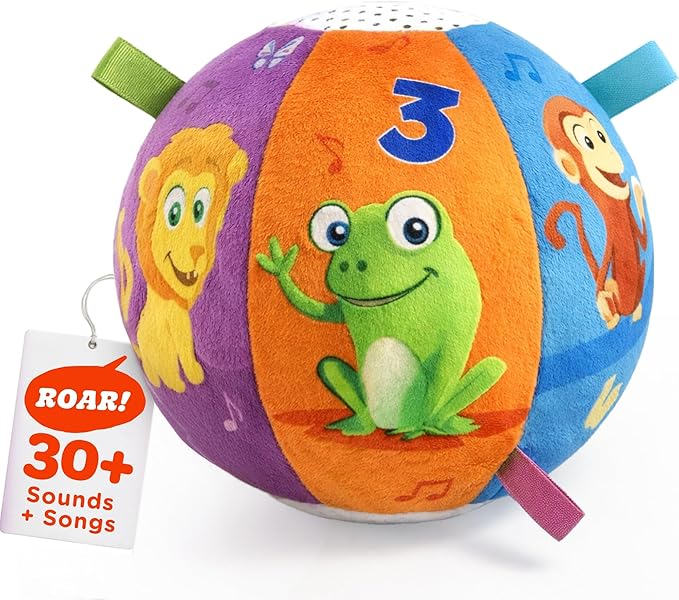 Move2Play, Hilariously Interactive Baby Ball with Music & Sound Effects | First Birthday Gift | Toddler Toy for Boys & Girls | Age 6, 9, 12, 18+ Month | 1, 2+ Year's Old (Baby Ball)