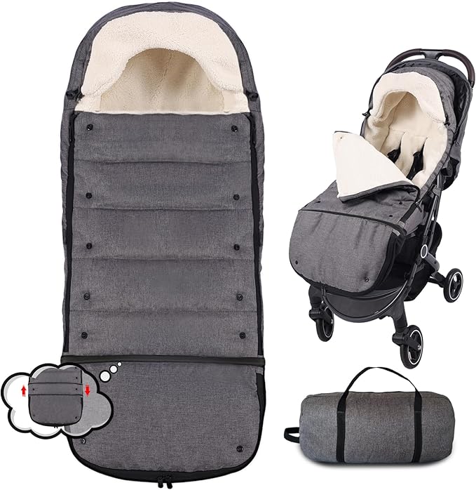Baby Stroller Footmuff Winter - Universal, Expandable, Warm Infant/Toddler Cover, Cold-Weather Buggy Warmer, Stroller Bunting/Sleeping Bag, Waterproof Winter Cover, Stroller Accessories