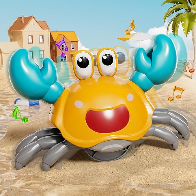Beby Buty Crawling Crab Baby Toy, Infant Tummy Time Walking Dancing Moving Crab Toys for Babies Girl Boys, Crawling Crab Baby Toy Toddler Birthday Gifts