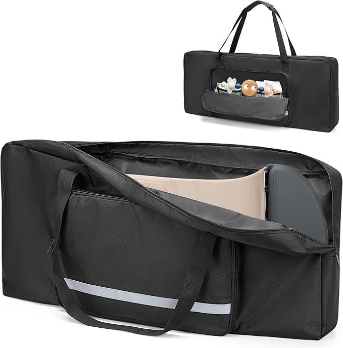 GRAOSO Baby Bouncer Transport Bag, Bouncer Carrier Compatible with Baby Bjorn Bouncer Balance Soft and Bouncer Bliss, Double Zipped Travel bag with shoulder Pad, Black